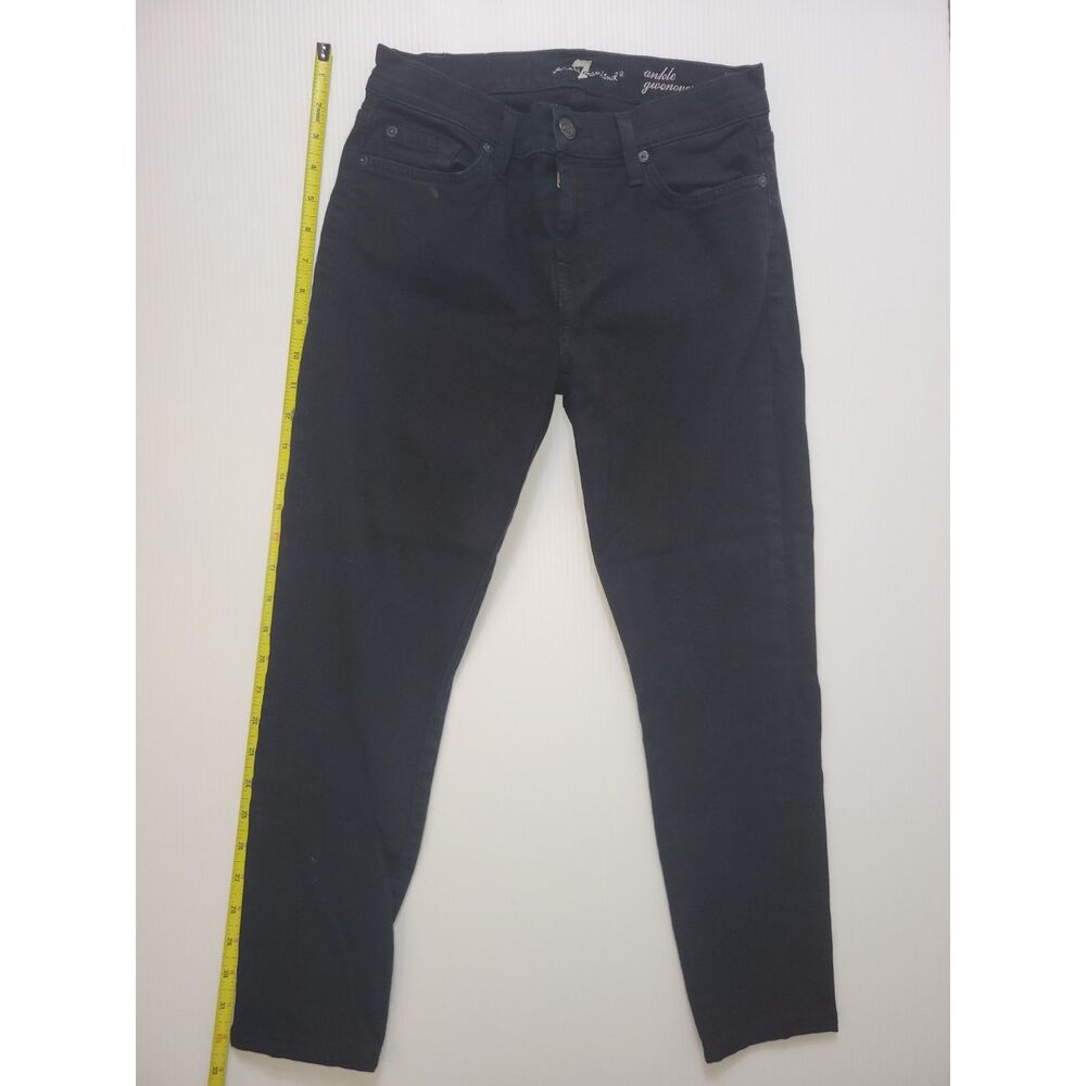 7 For All Mankind Black ankle gwenevere Denim Jeans Womens 26 - Picture 6 of 9